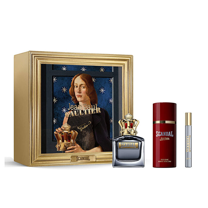 Jean Paul Gaultier Scandal Man Set Eau De Toilette 100ml & Eau De Toilette 10ml & Deodrant Spray 150ml