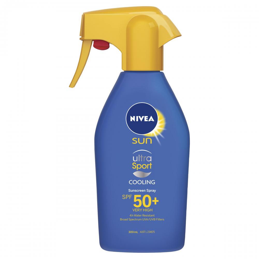 Nivea Sun Ultra Sport 300ml Spf50 Cooling Trigger Spray