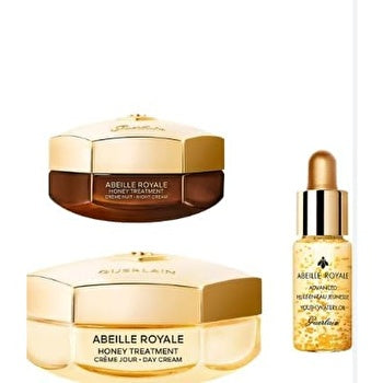 Guerlain Abeille Royale Honey Treatment Unisex Set Day Cream 50ml & Night Cream 15ml & Advanced Youth Watery Oil 5ml & Pouch