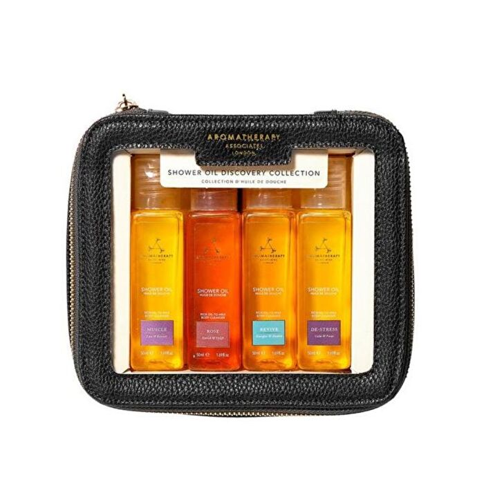 Aromatherapy Associates Discovery Collection Set Aromatherapy Associates: De-Stress Muscle, Ease and Recover, Shower Oil, 50 ml + Revive, Energise and Awaken, Shower Oil, 50 ml + Rose, Enrich and Uplift, Shower Oil, 50 ml + De-Stress, Calm and Focus, S...