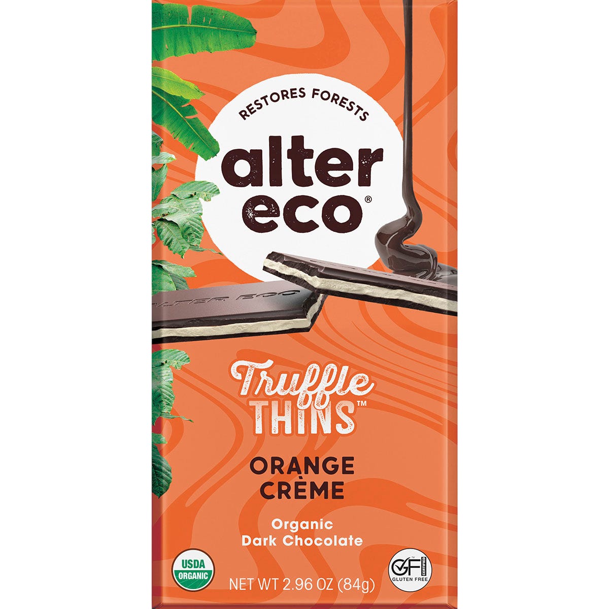 Chocolate Organic Orange Creme Dark Truffle Thins 12x84g