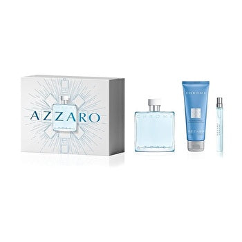 Azzaro Chrome Man Set Eau De Toilette 100ml & Eau De Toilette 10ml & Hair & Body Shampoo 75ml