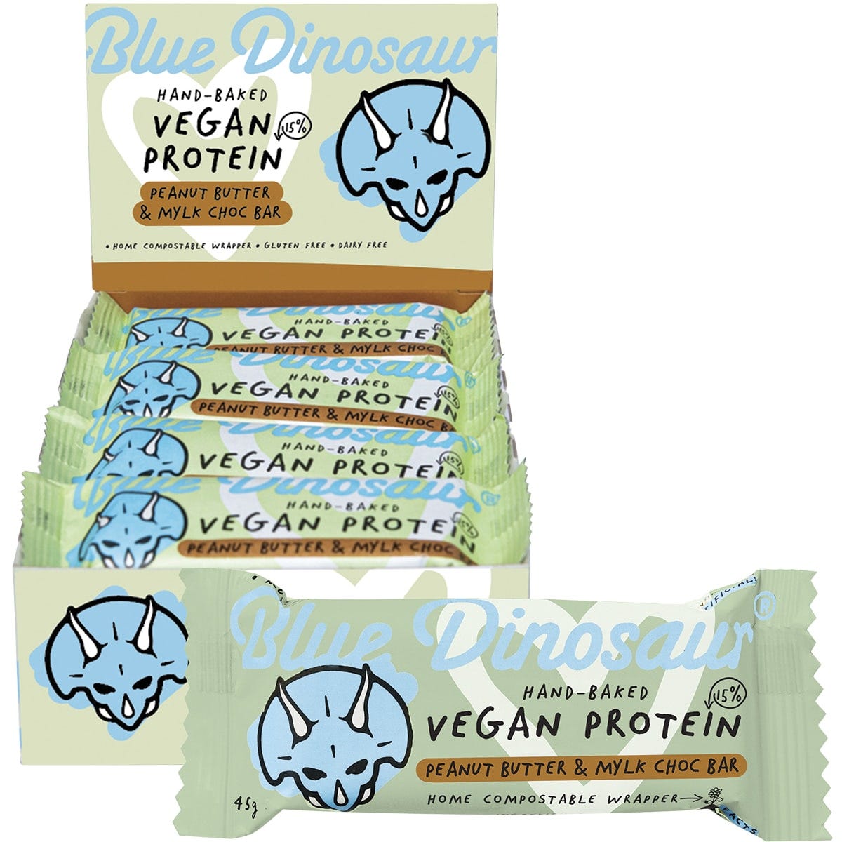 Hand-Baked Vegan Protein Bar PB & Mylk Chocolate 12x45g