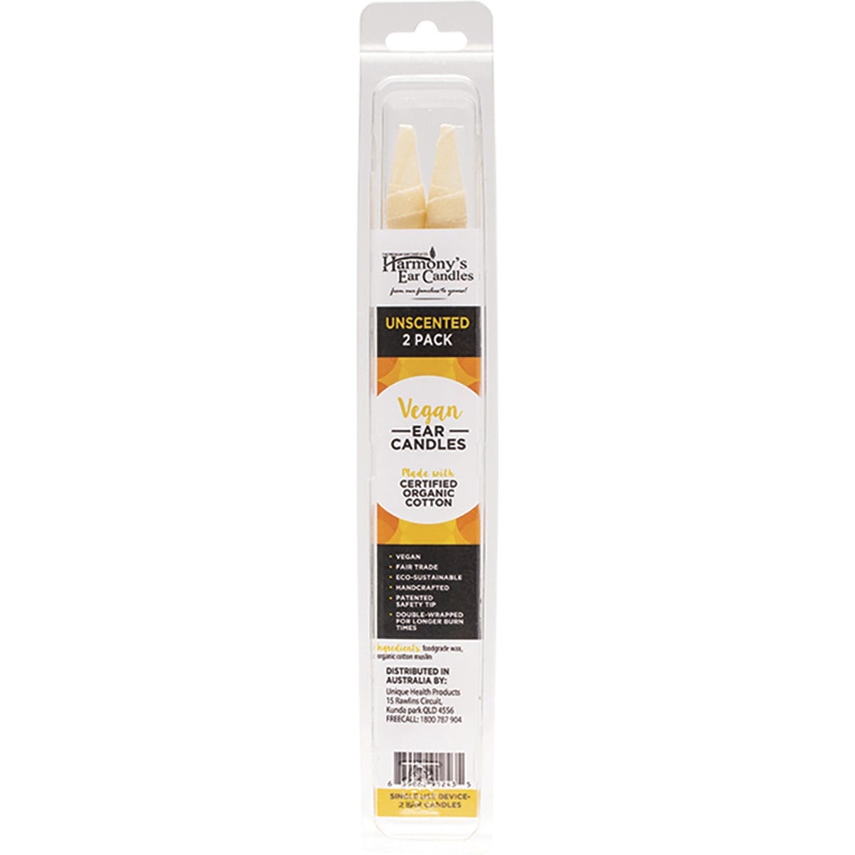 Vegan Ear Candles Unscented 2pk