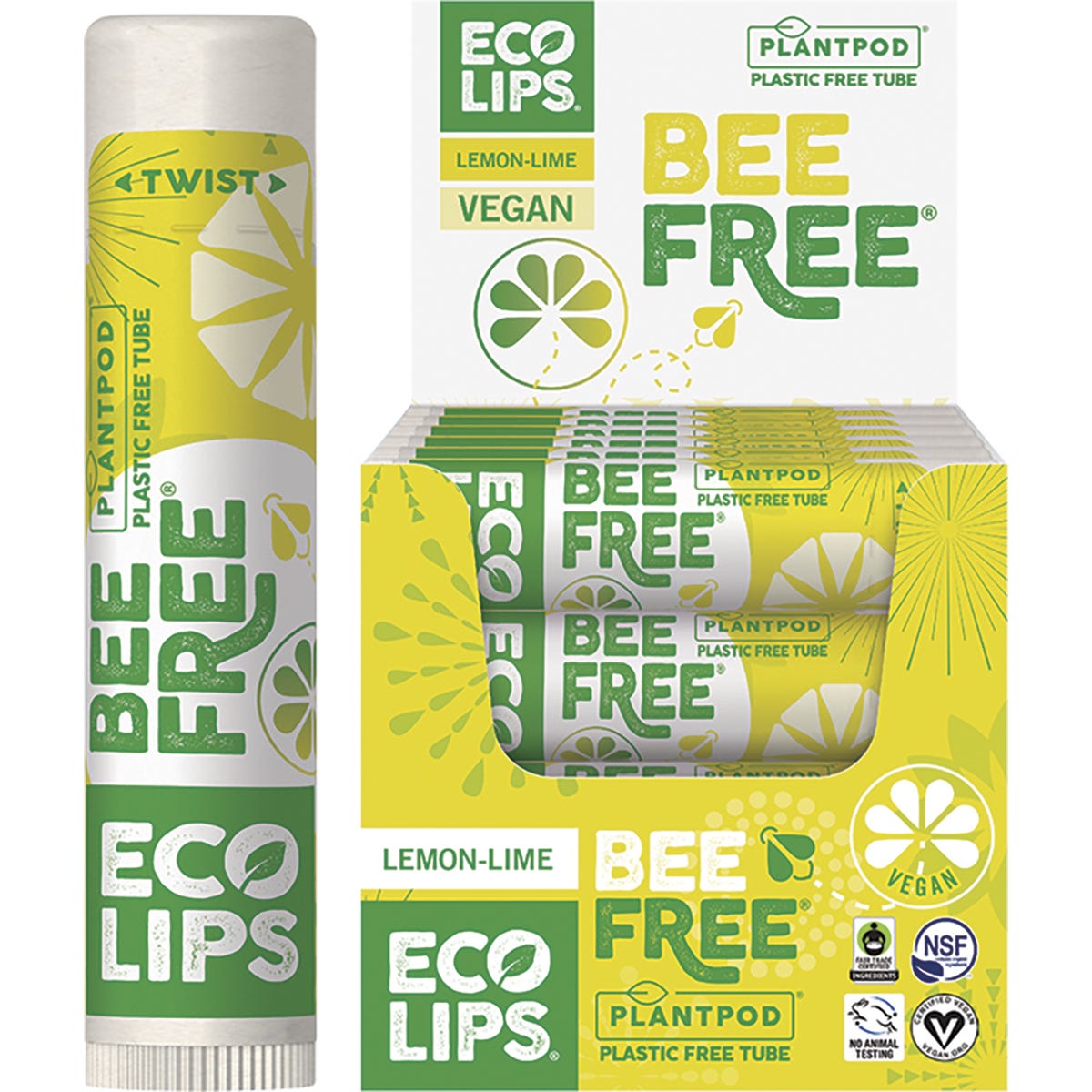 Lip Balm Bee Free Lemon-Lime 24x4.25g