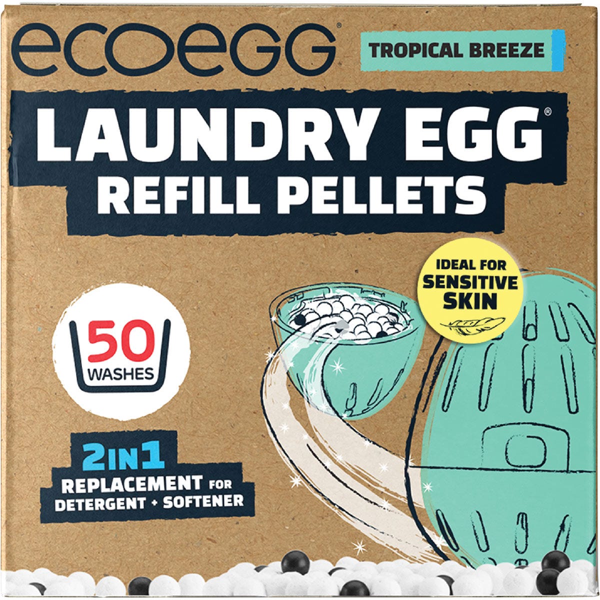 Laundry Egg Refill Pellets 50 Washes Tropical Breeze