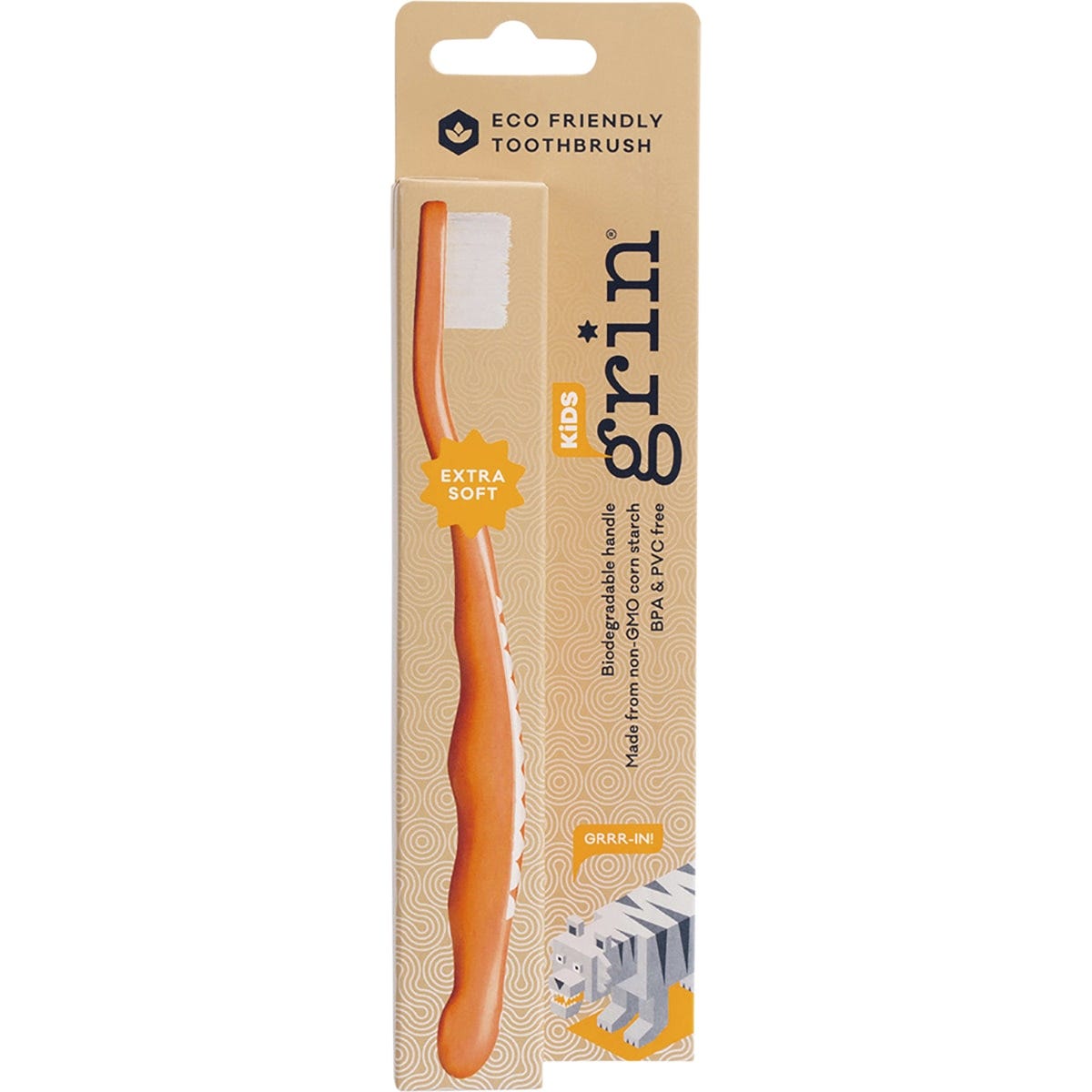 Biodegradable Toothbrush Kids Extra Soft Orange x8