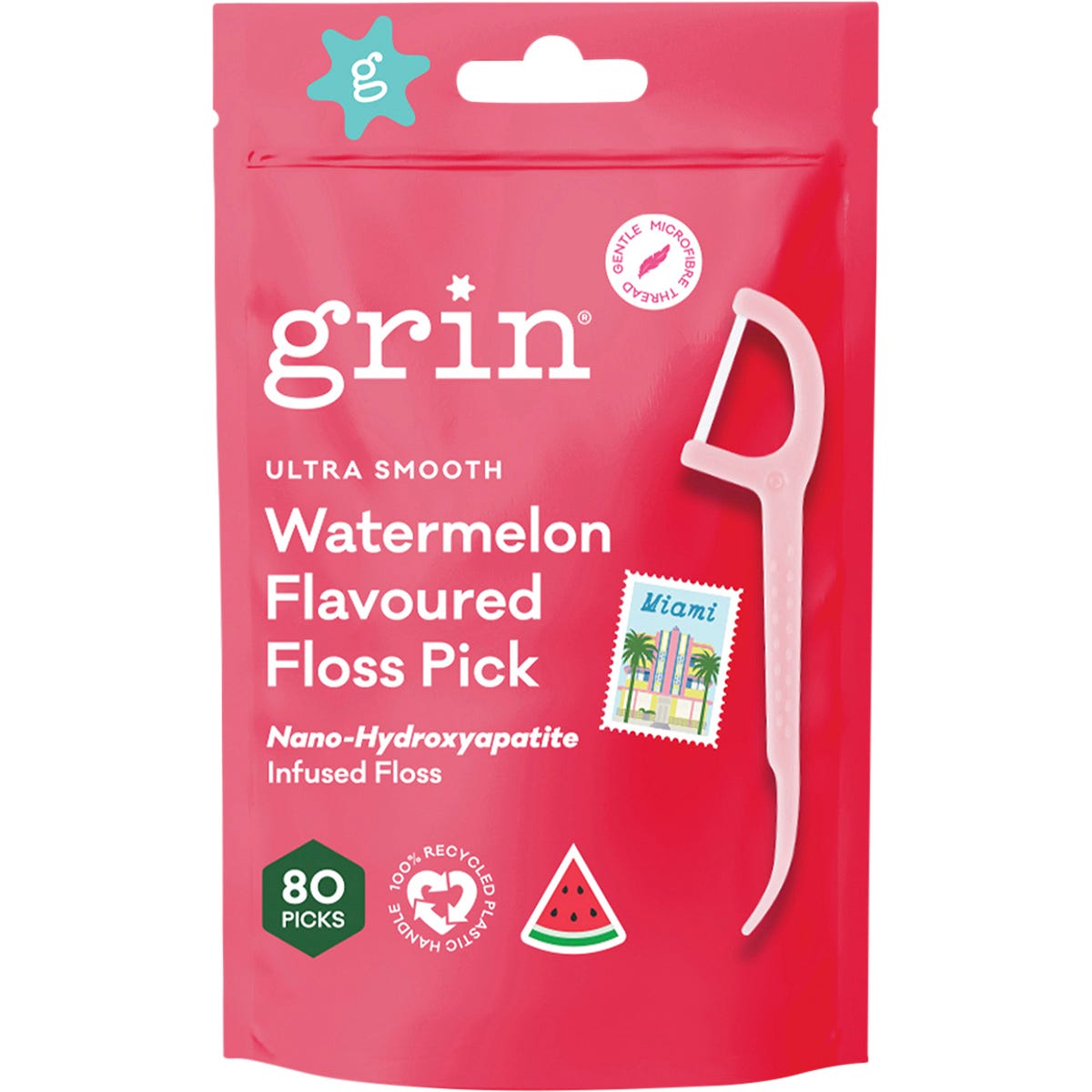 Ultra Smooth Floss Picks Watermelon Flavoured 80pk