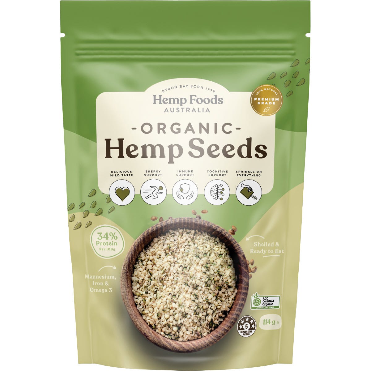 Organic Hemp Seeds Hulled 114g