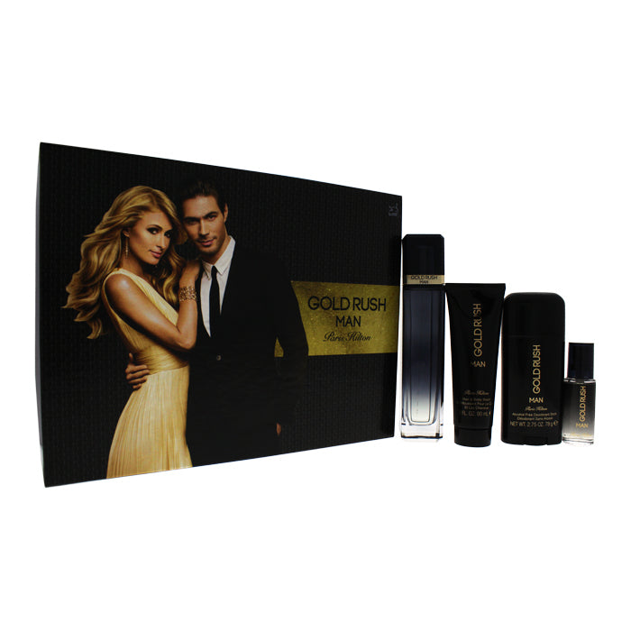 Paris Hilton Gold Rush Man Set Eau De Toilette 100ml & Eau De Toilette 15ml & Hair & Bw 90ml & Deodorant Stick 78g