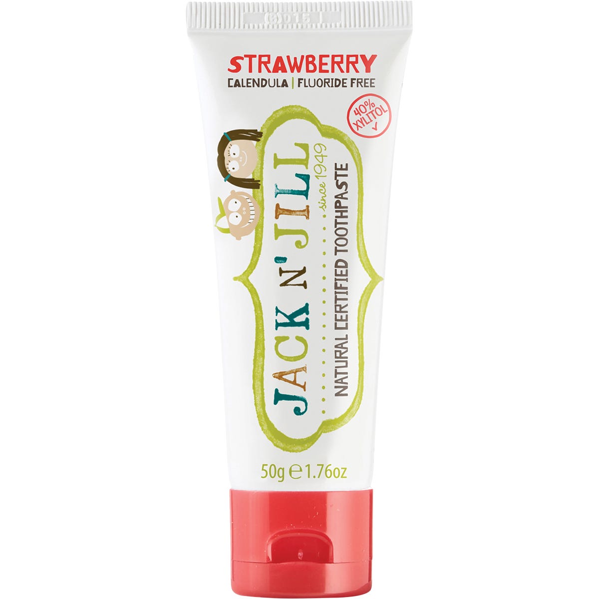 Toothpaste Children Strawberry Fluoride Free 6x50g
