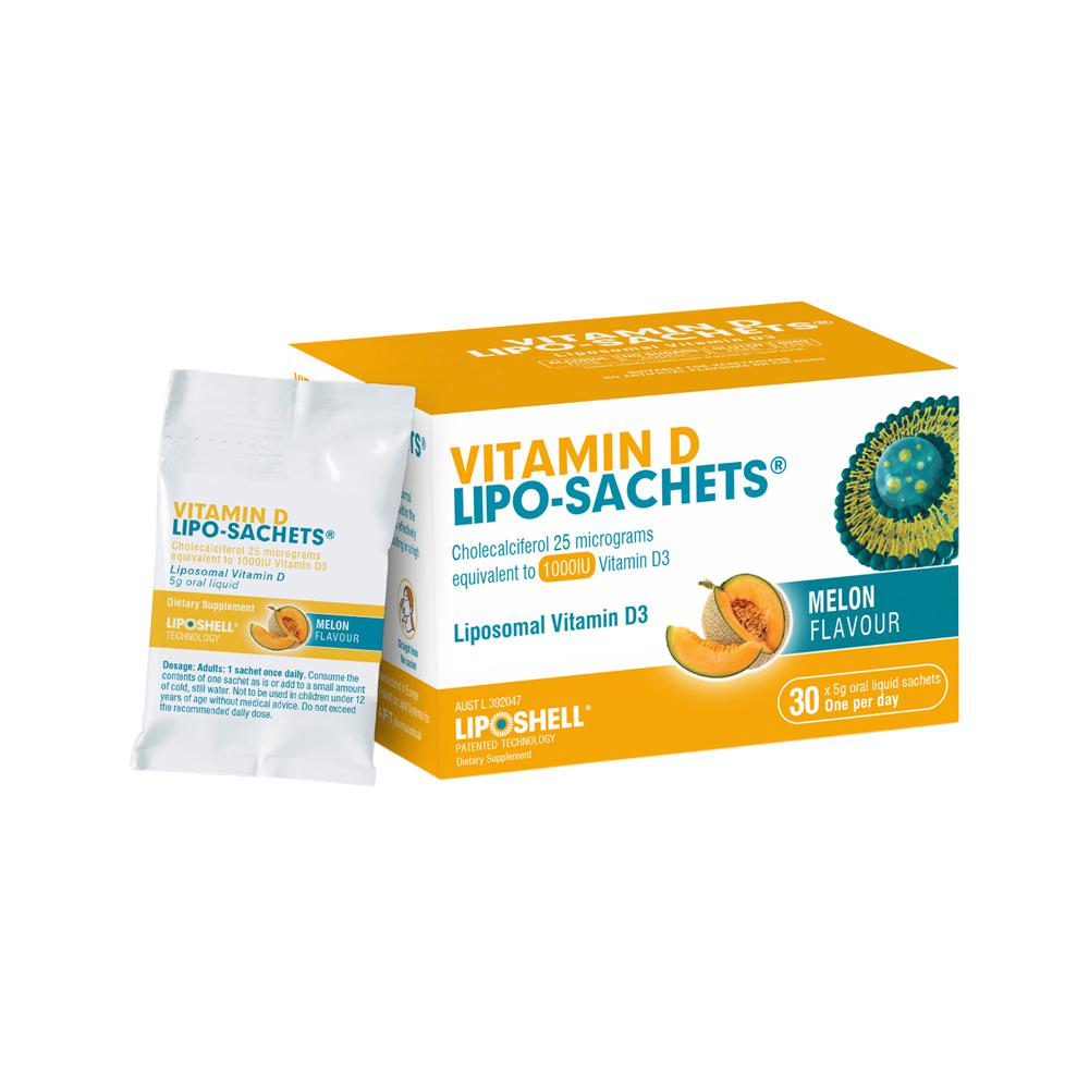 Lipo-sachets Vitamin D Melon Oral Liquid Sachets 5g X 30 Pack