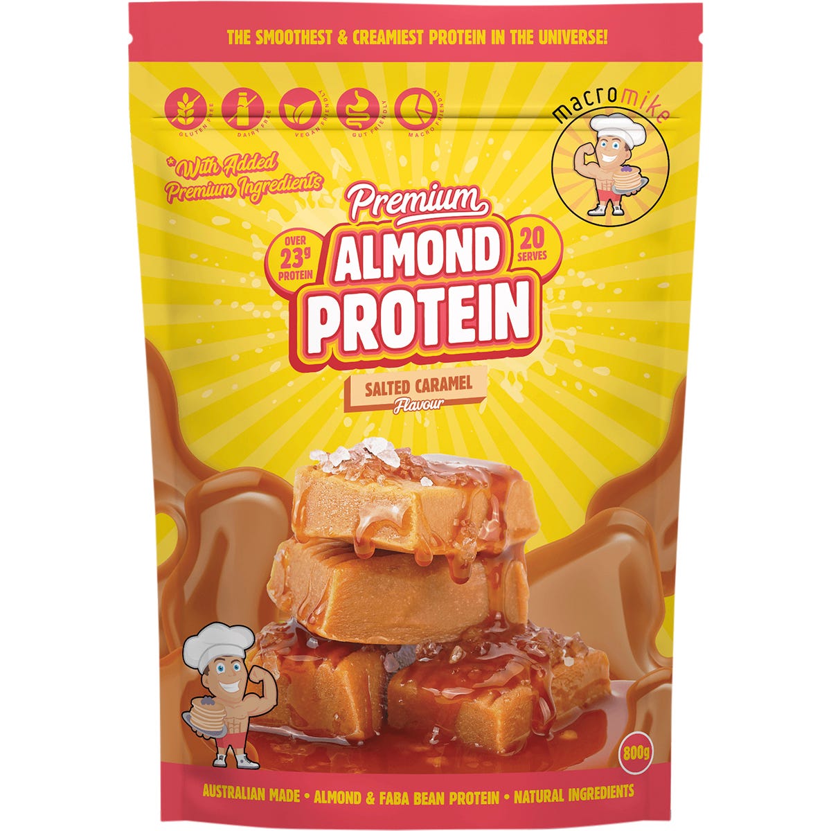 Premium Almond Protein Salted Caramel 800g