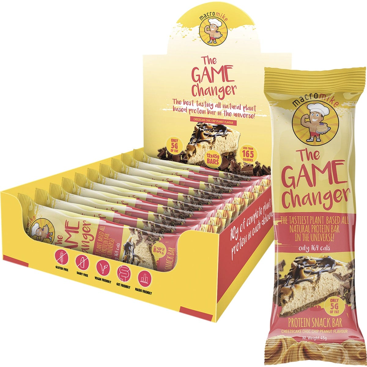 The Game Changer Protein Bar Cheezecake Choc Peanut 12x45g