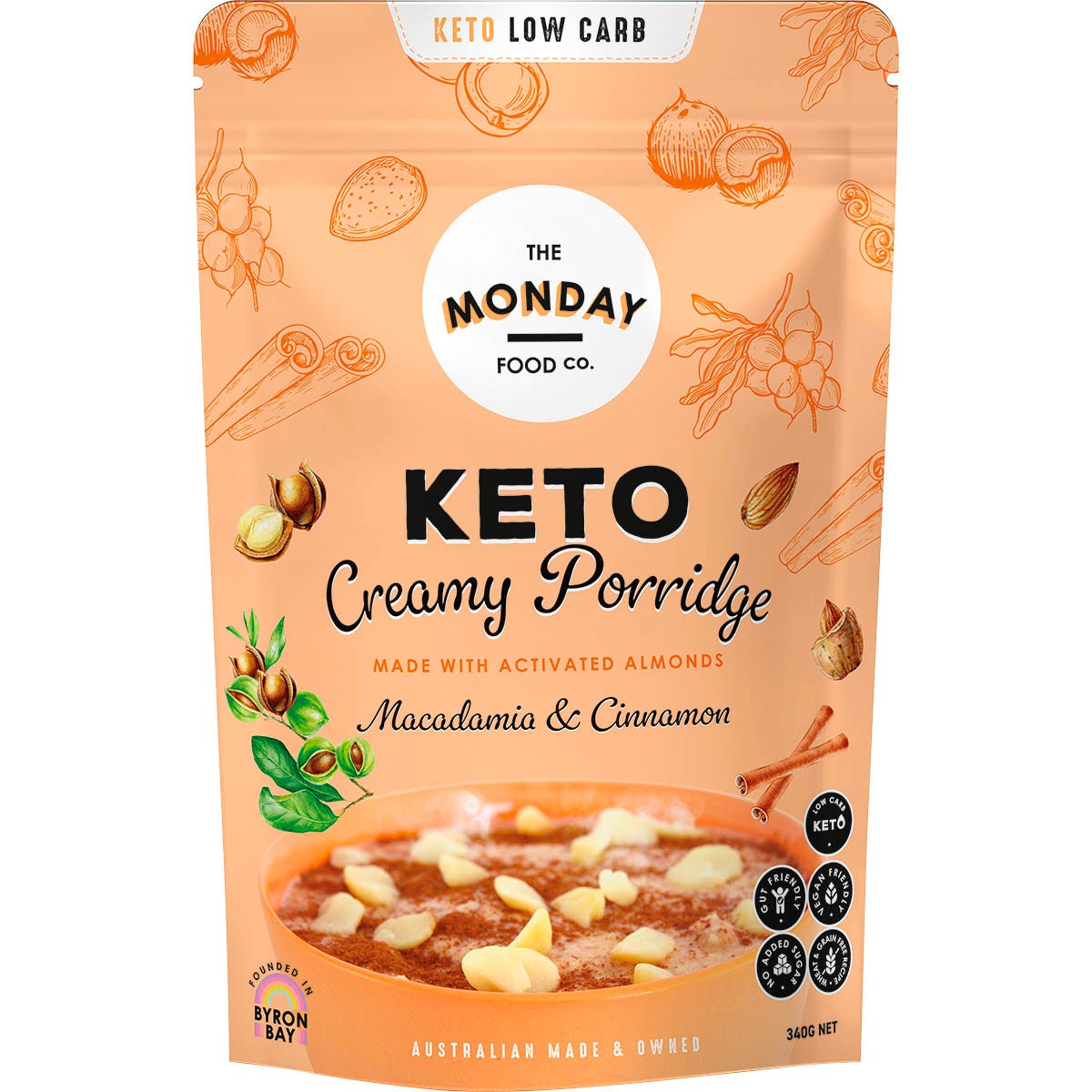 Keto Creamy Porridge Macadamia & Cinnamon 340g