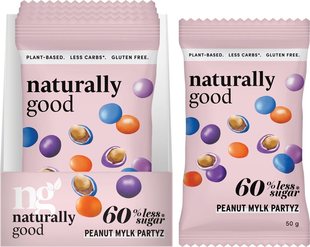 Peanut Mylk Partyz 60% less sugar 10x50g
