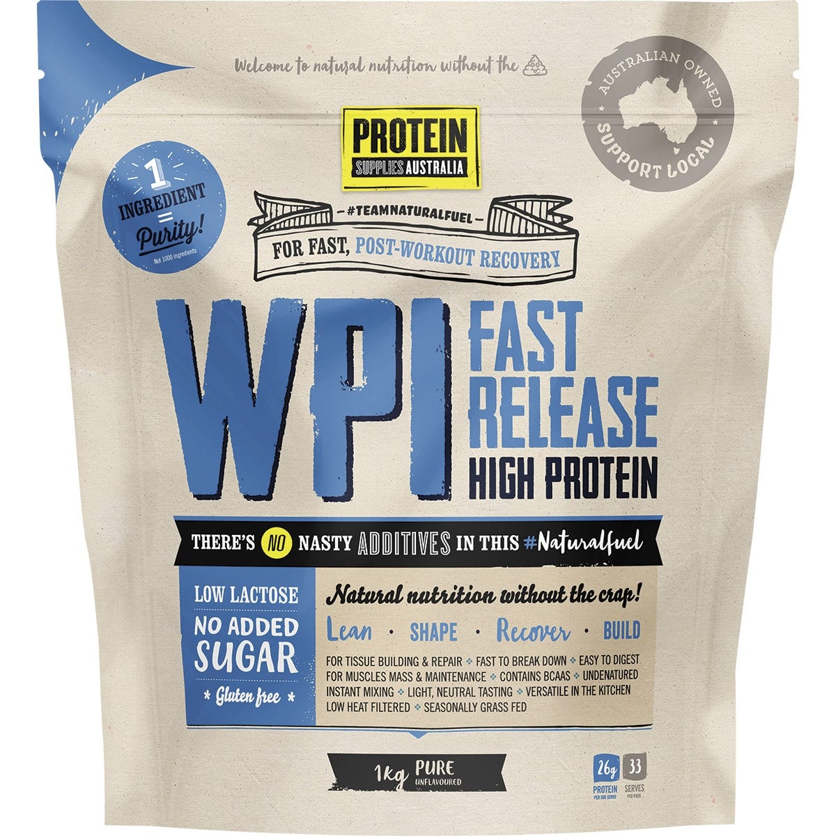 WPI Whey Protein Isolate Pure 1kg