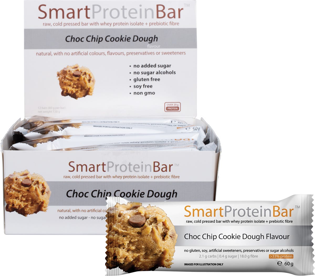 Choc Chip Cookie Dough Flavour Protein Bar 12x60g
