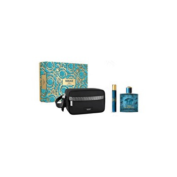 Versace Eros Man Set Eau De Toilette 100ml+ Eau De Toilette 10ml & Trousse Bag