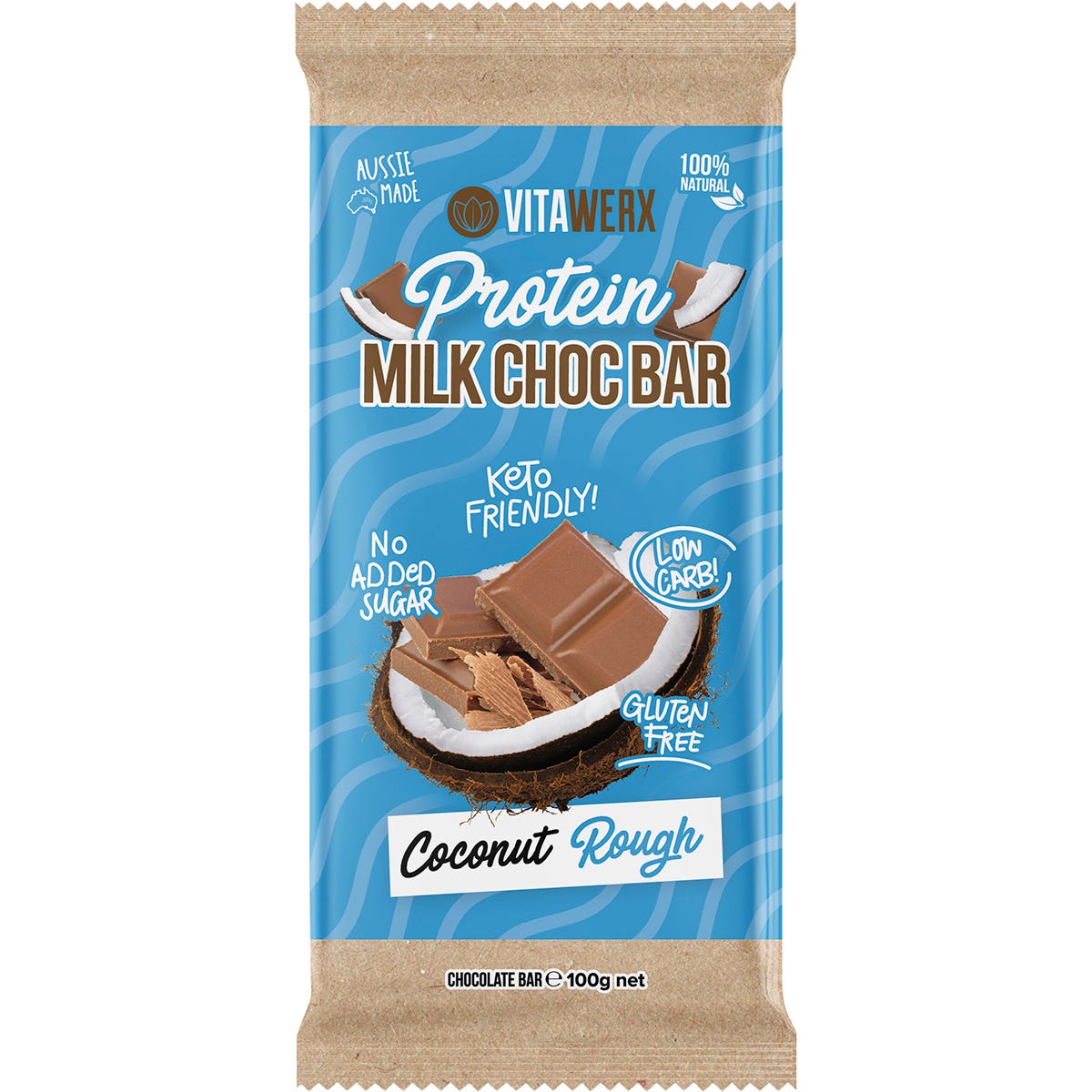 Protein Milk Chocolate Bar Coconut Rough 12x100g