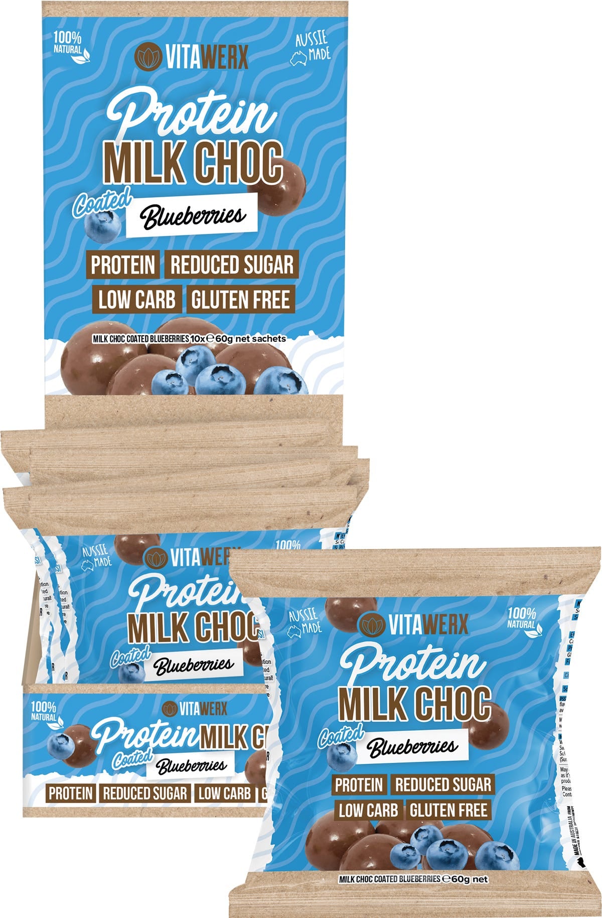 Protein Milk Chocolate Coated Blueberries 10x60g