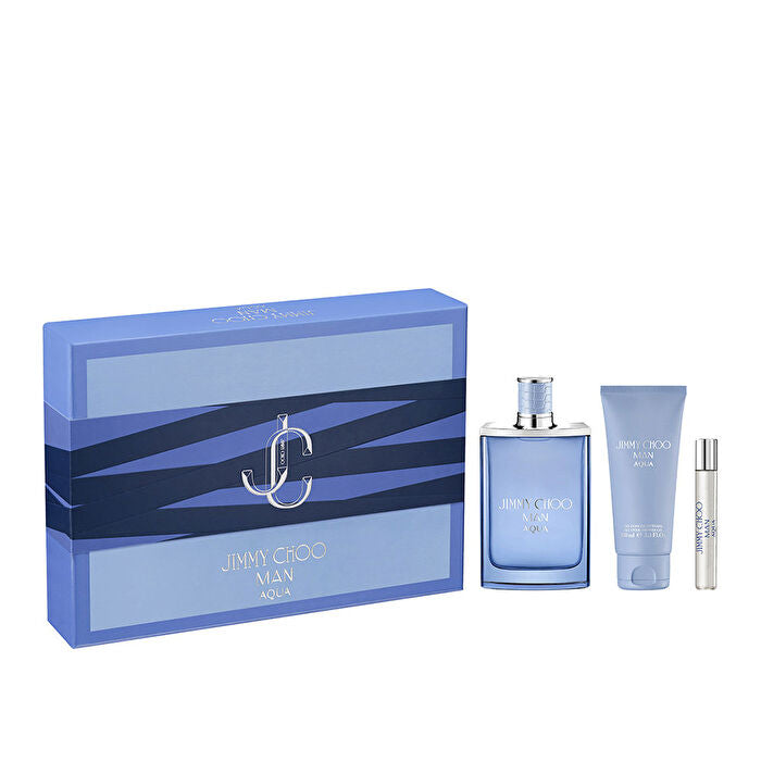 Jimmy Choo Man Aqua  Set Eau De Toilette 100ml & Eau De Toilette 7.5ml & Sg 100ml (new Pack)