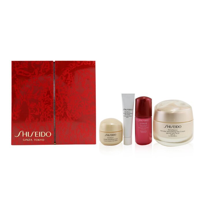 Shiseido Smooth Skin Sensations Set: Benefiance Day Cream SPF23 50ml + Ultimune Concentrate 10ml + Benefiance Smoothing Cream 15ml + Benefiance Eye Cream 5ml 4pcs