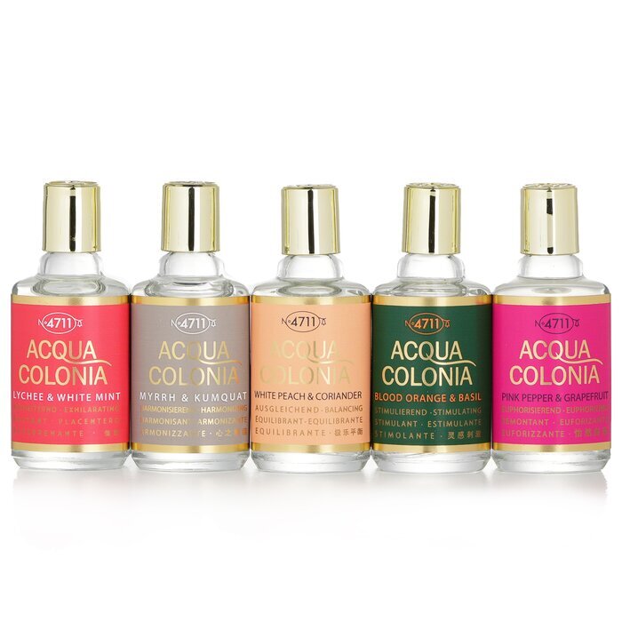 No. 4711 Acqua Colonia Unisex Mini Set 5x 8ml Eau De Tologne (pink Pepper & Blood Orange & White Peach & Myrrh & Lychee)
