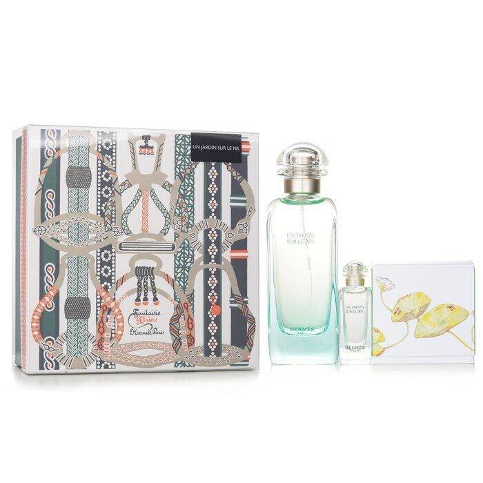 Hermes Un Jardin Sur Le Nil Unisex Set Eau De Toilette 100ml & Eau De Toilette 7.5ml & Perfumed Soap 50g