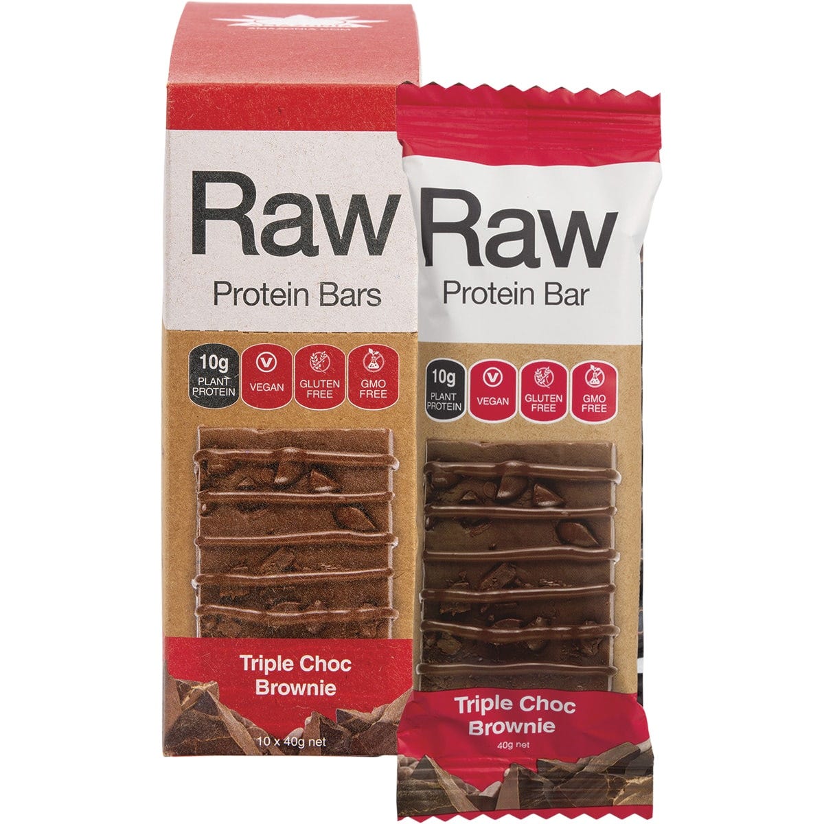 Raw Protein Bar Triple Choc Brownie 10x40g