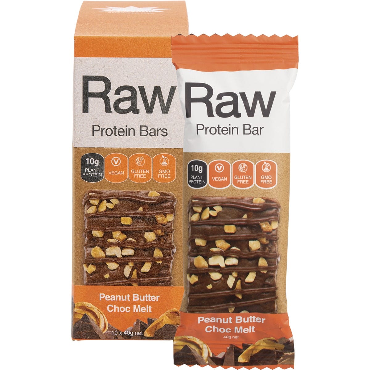 Raw Protein Bar Peanut Butter Choc Melt 10x40g