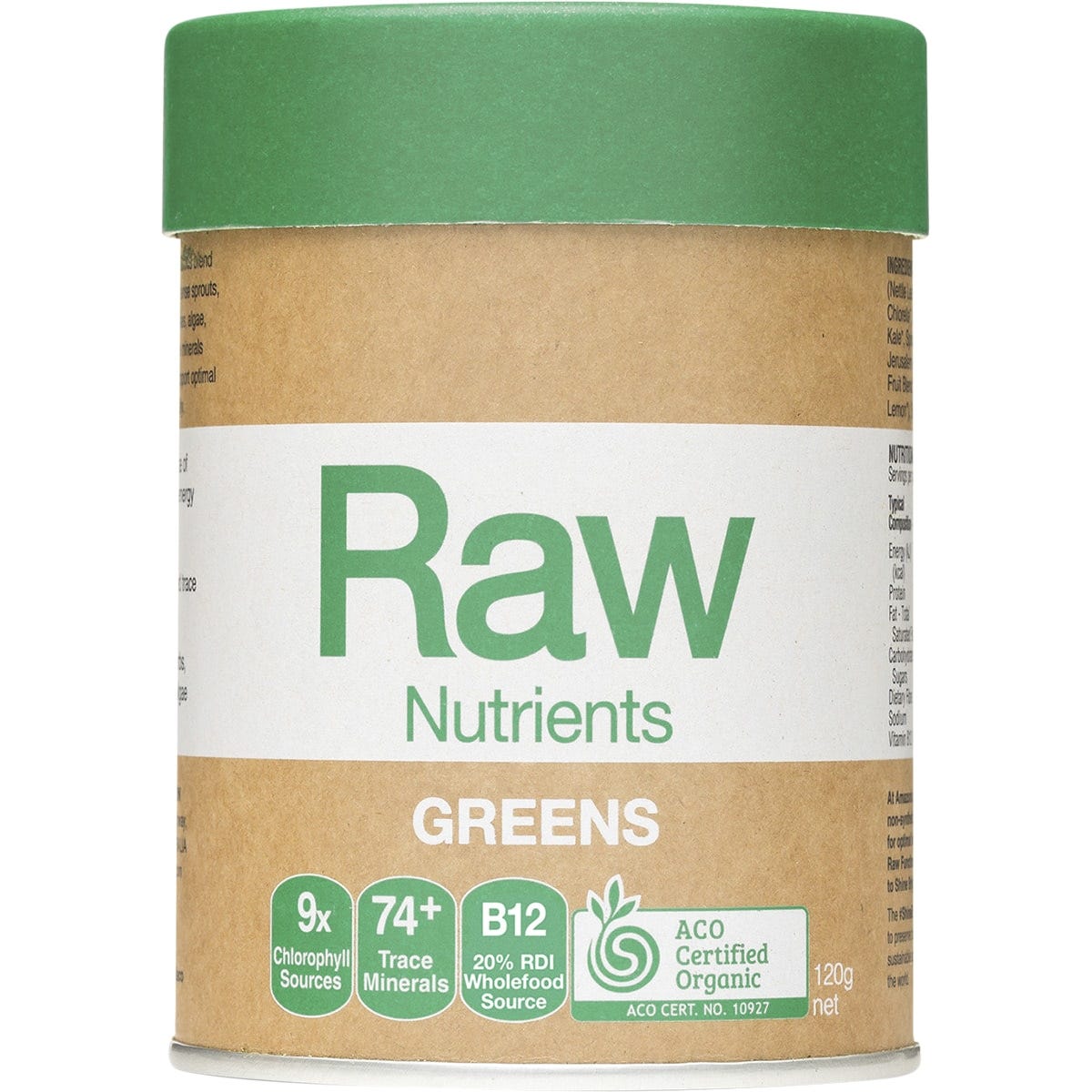 Raw Nutrients Greens Mint & Vanilla Flavour 120g