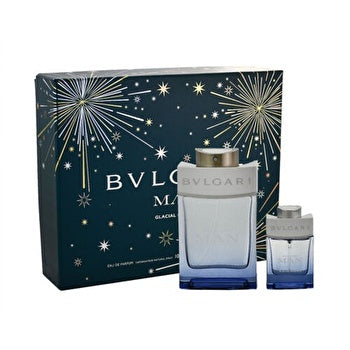 Bvlgari Man Glacial Essence  Set Eau De Parfum 100ml & Eau De Parfum 15ml (new Pack)