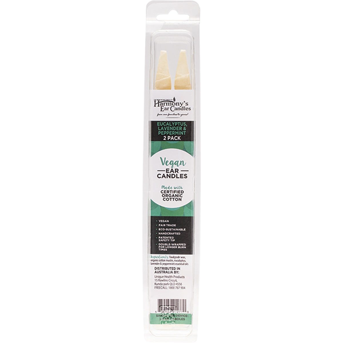 Vegan Ear Candles Eucalyptus, Lav & Peppermint 2pk