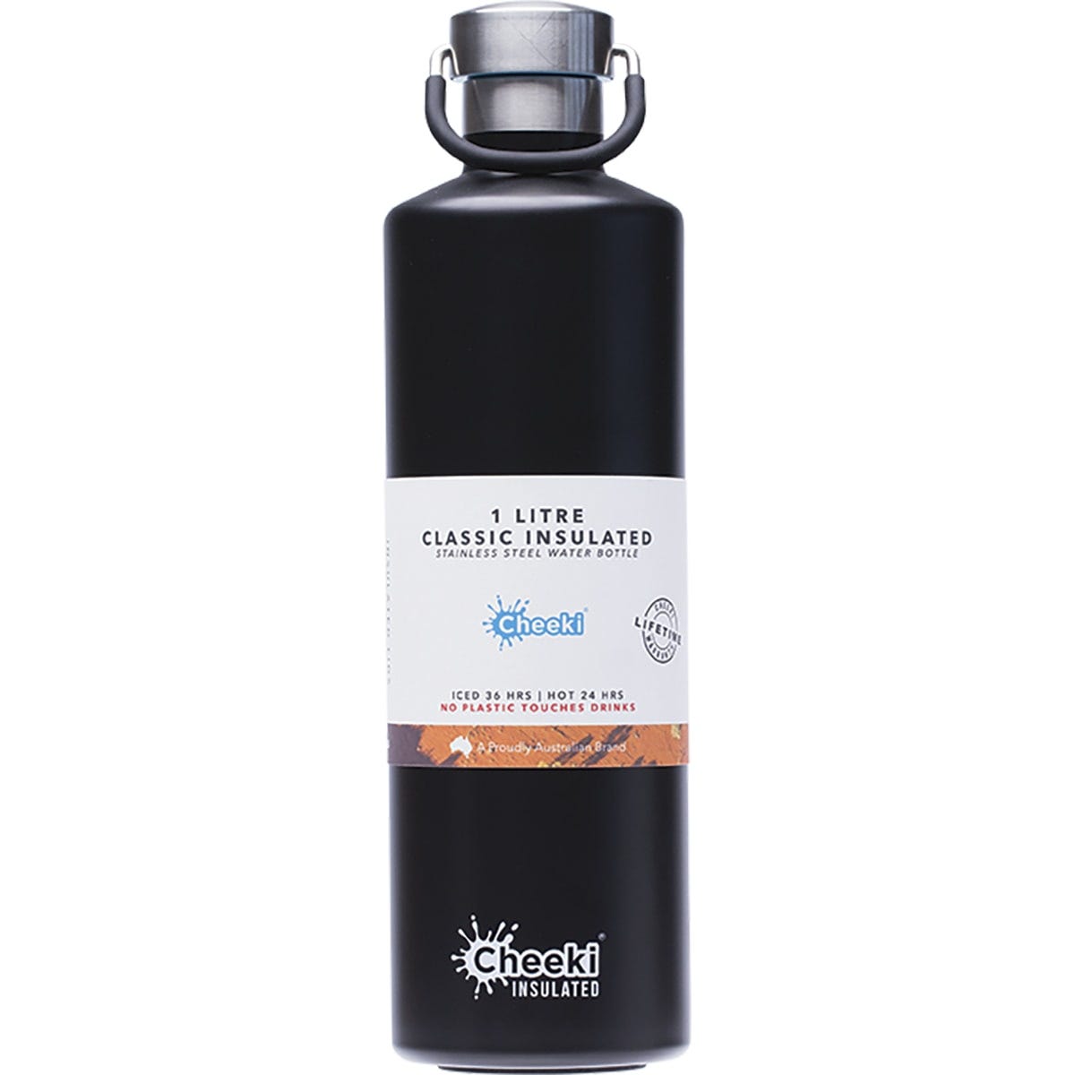 Stainless Steel Bottle Insulated Black 1L
