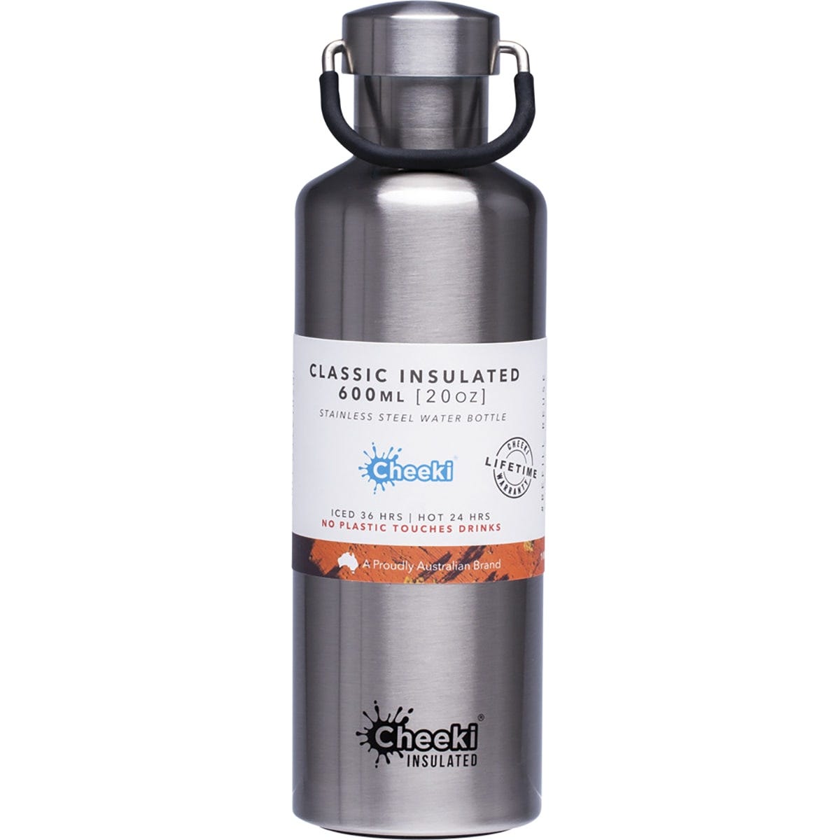 Stainless Steel Bottle Insulated Silver 600ml