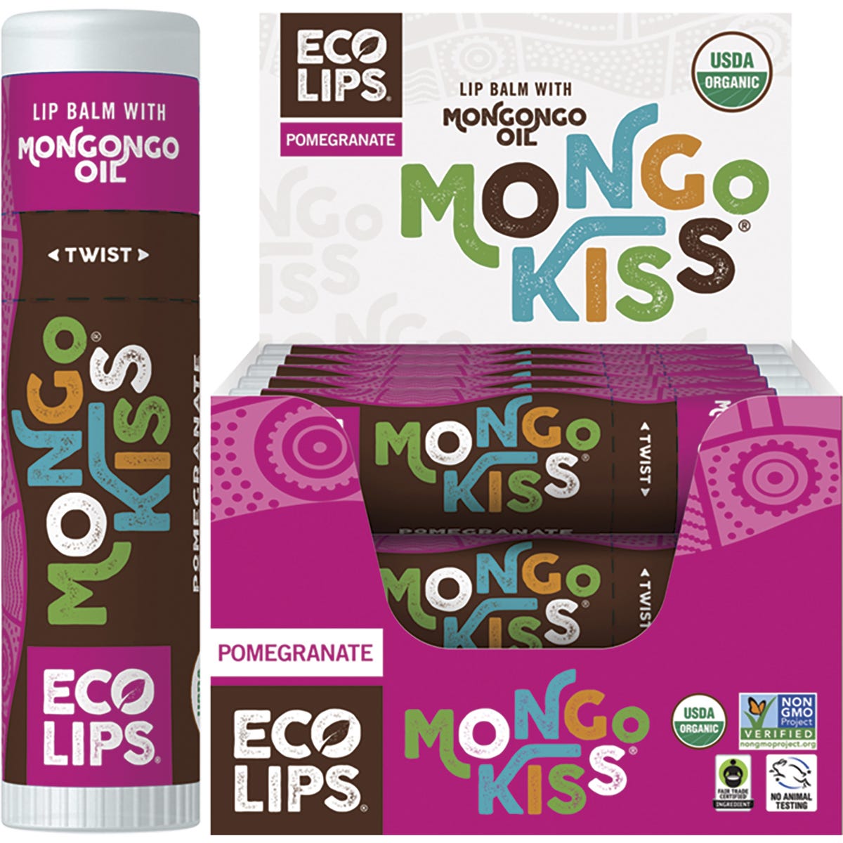 Lip Balm Mongo Kiss Pomegranate 15x7g