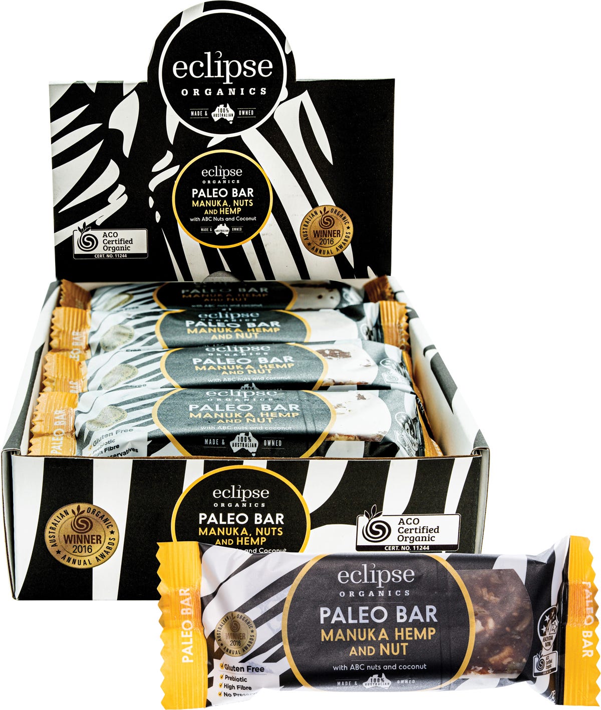 Raw Paleo Bar Manuka, Nut and Hemp 12x45g