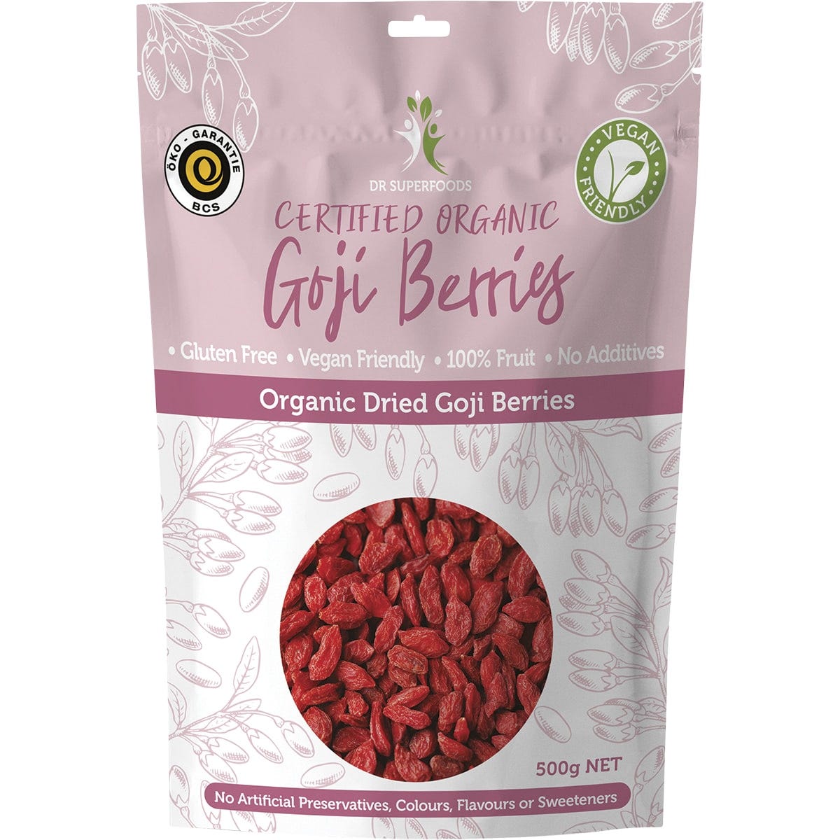 Dried Goji Berries Certified Organic 500g