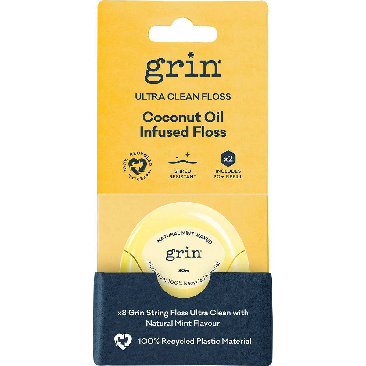 Ultra Clean Floss Coconut Oil Infused 30m + Refill 8x2pk