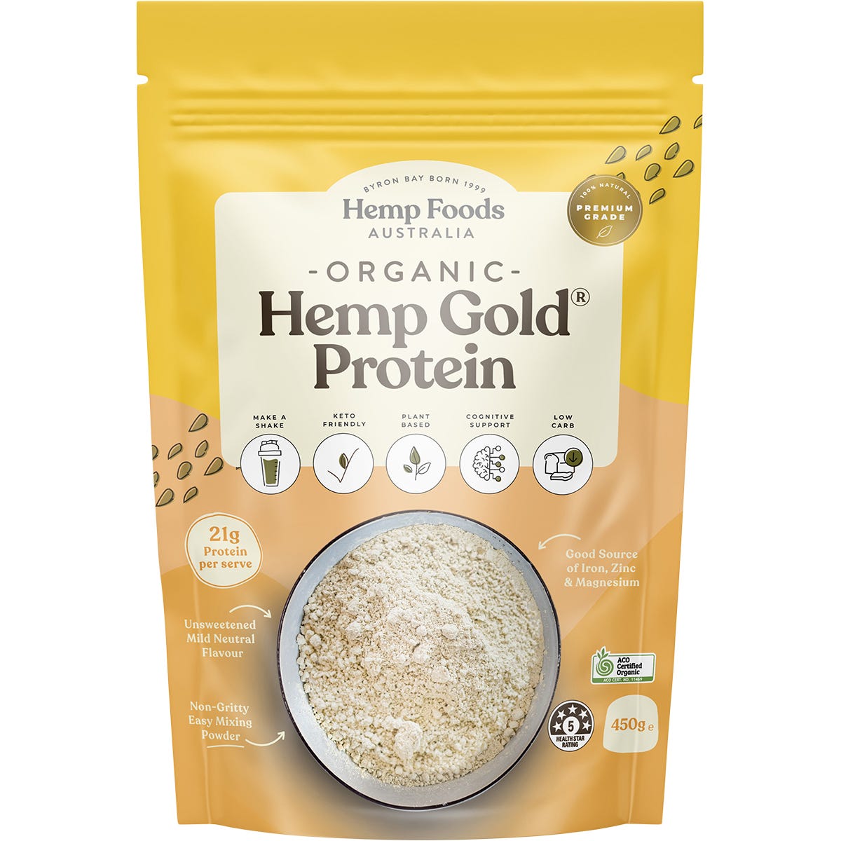 Organic Hemp Gold Protein Contains Omega 3, 6 & 9 450g