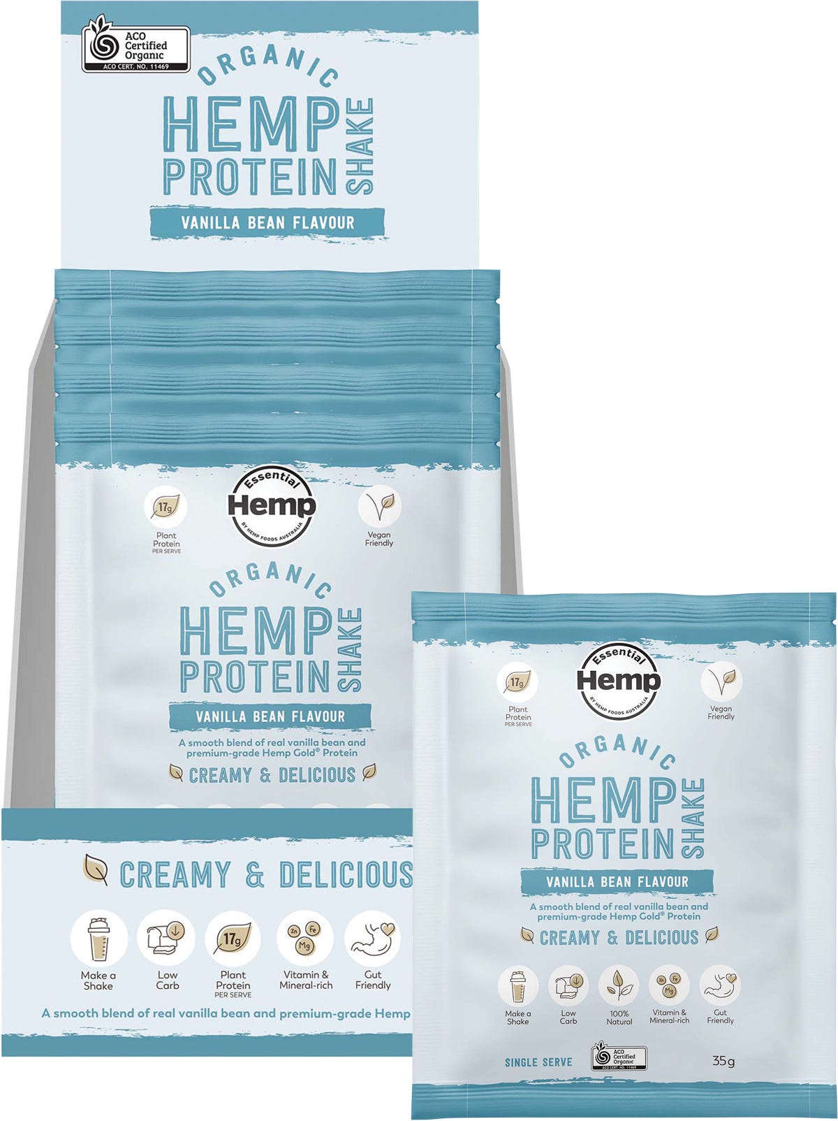 Organic Hemp Protein Shake Vanilla 7x35g