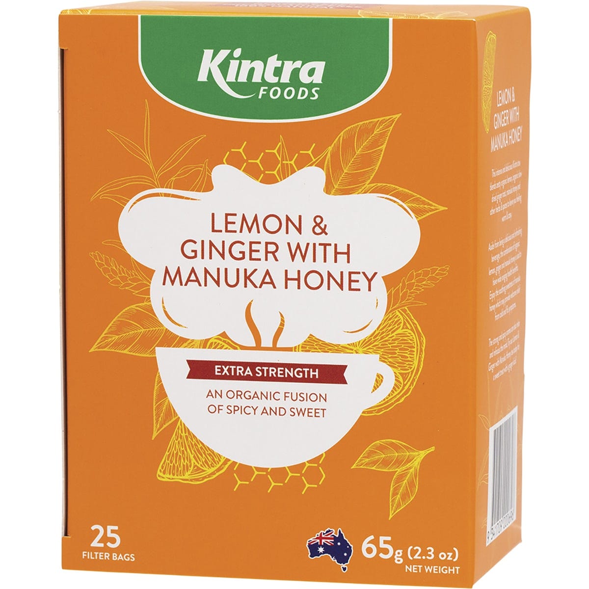 Herbal Tea Bags Lemon & Ginger with Manuka Honey 25pk