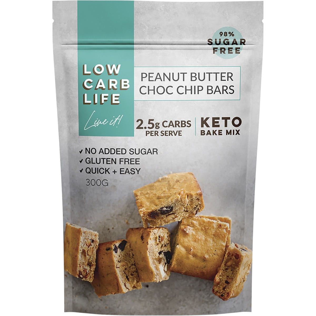 Peanut Butter Choc Chip Bars Keto Bake Mix 300g