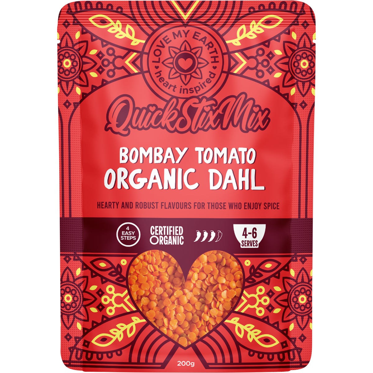 Quick Stix Mix Organic Dahl Bombay Tomato 200g