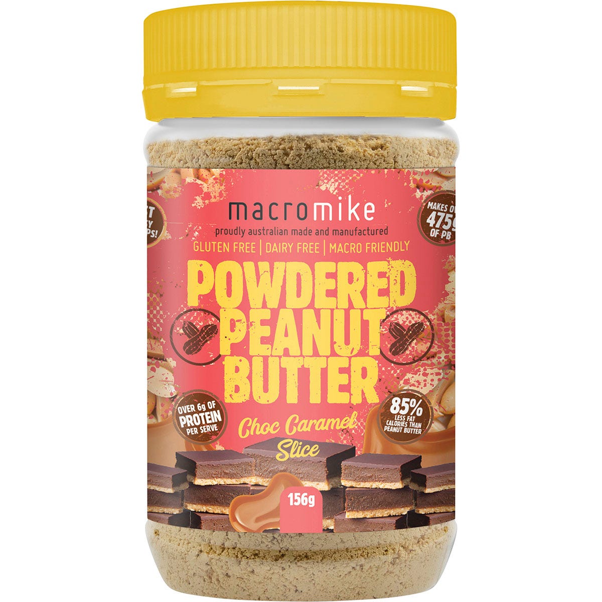 Powdered Peanut Butter Chocolate Caramel Slice 156g