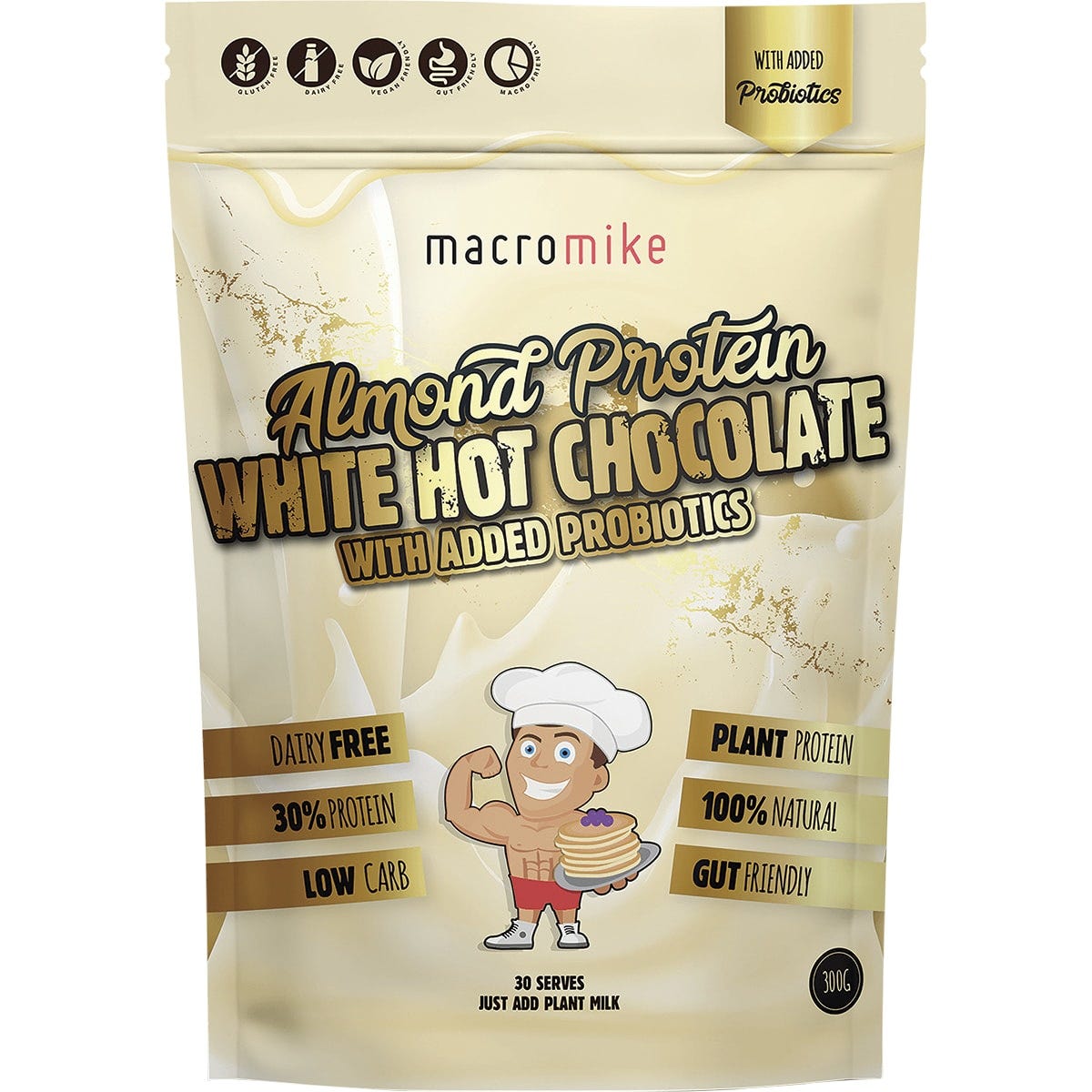 Protein White Hot Chocolate Almond with Probiotics 300g