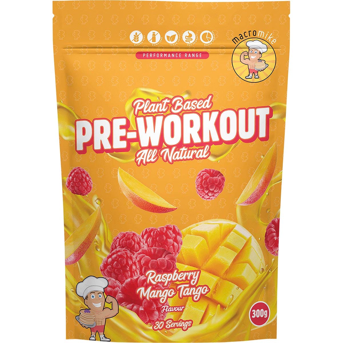 Plant Based Pre Workout Raspberry Mango Tango 300g