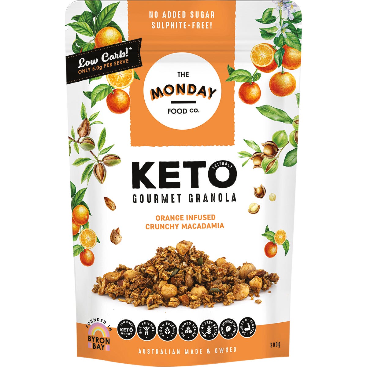 Keto Granola Orange Infused Crunchy Macadamia 300g