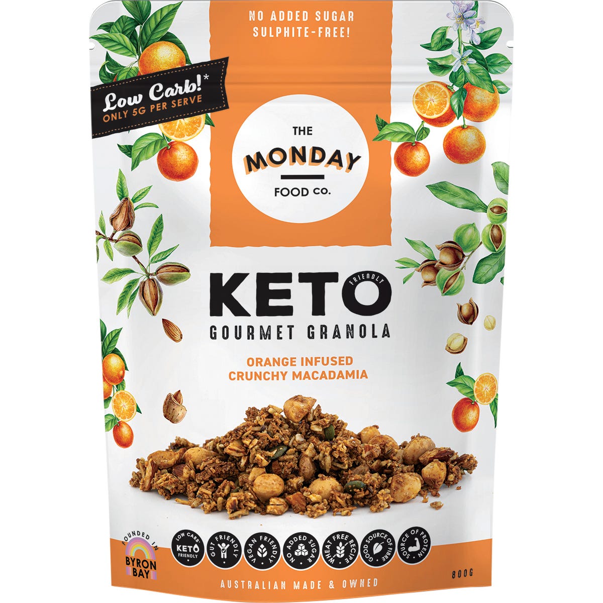 Keto Granola Orange Infused Crunchy Macadamia 800g